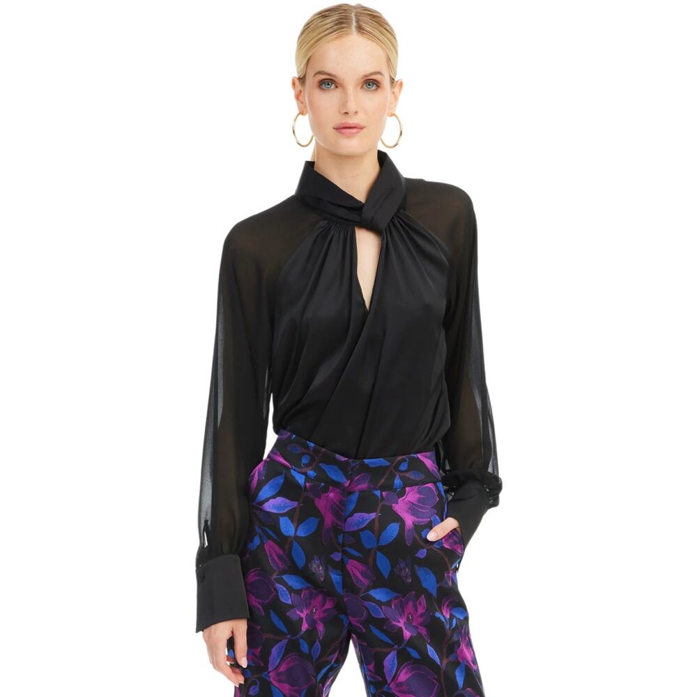 Allison New York Samantha Blouse - Black NWT SIZE SMALL